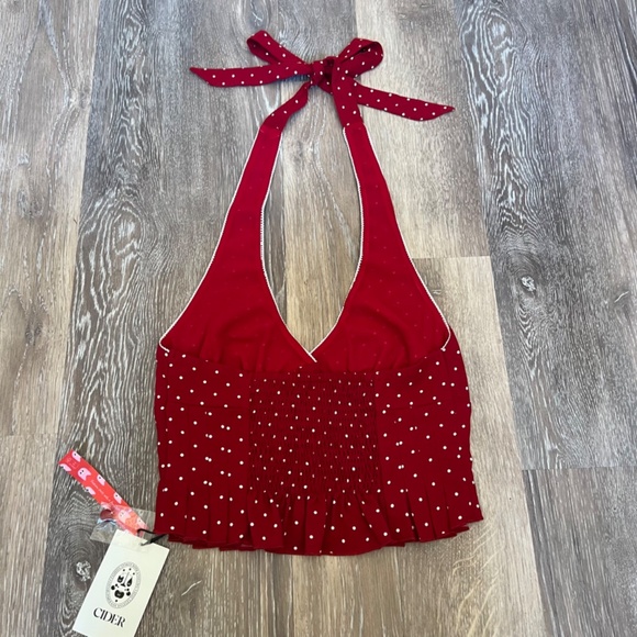 Red Polka Dot Halter Top NWT - Picture 8 of 15